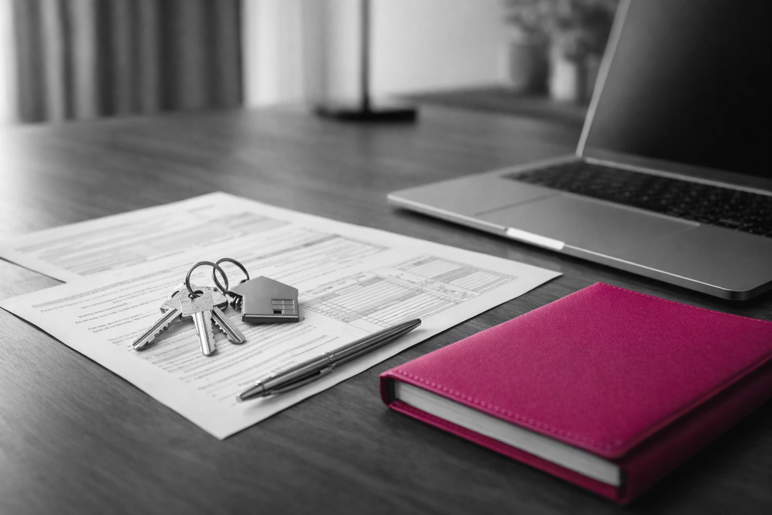 Clés et documents de financement sur un bureau